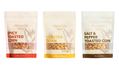 Toasted Corn Sampler - Spicy, Salty, Crunchy